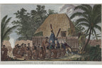 FIVE ENGRAVINGS OF HAWAII AND TAHITI, ...CAPTAIN COOK'S... VOYAGES, GEORGE W ANDERSON, 1784-1786