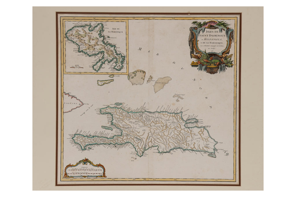 ISLES DE SAINT DOMINGUE, HISPANIOLA, ET DE LA MARTINIQUE, ROBERT DE VAUGONDY, 1757