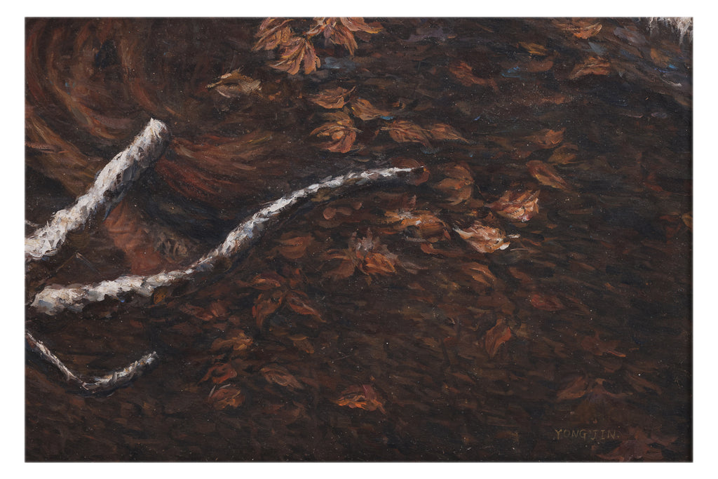 YONG JIN (CHINESE, 20TH CENTURY) - A LADY BESIDE A STREAM IN WINTER