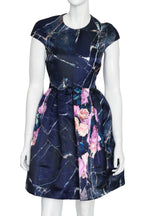 MSGM - A MARBLE AND ROSE PRINT DRESS, PRE-FALL 2014