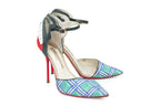 SOPHIA WEBSTER - A PAIR OF MULTICOLOUR TARTAN PRINT HIGH-HEEL PUMPS