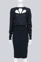 BALENCIAGA - A BLACK 'LE DIX' CUTOUT DRESS FROM F/W 2001 BY NICOLAS GHESQUIÈR