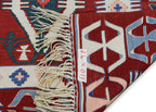 A TRIBAL KILIM RUG WITH GEOMETRIC DESIGN (110 x 98CM)