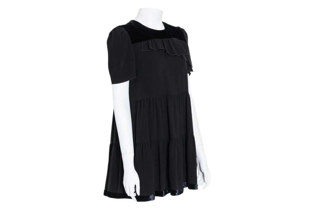 A PRADA BLACK RUFFLE DRESS
