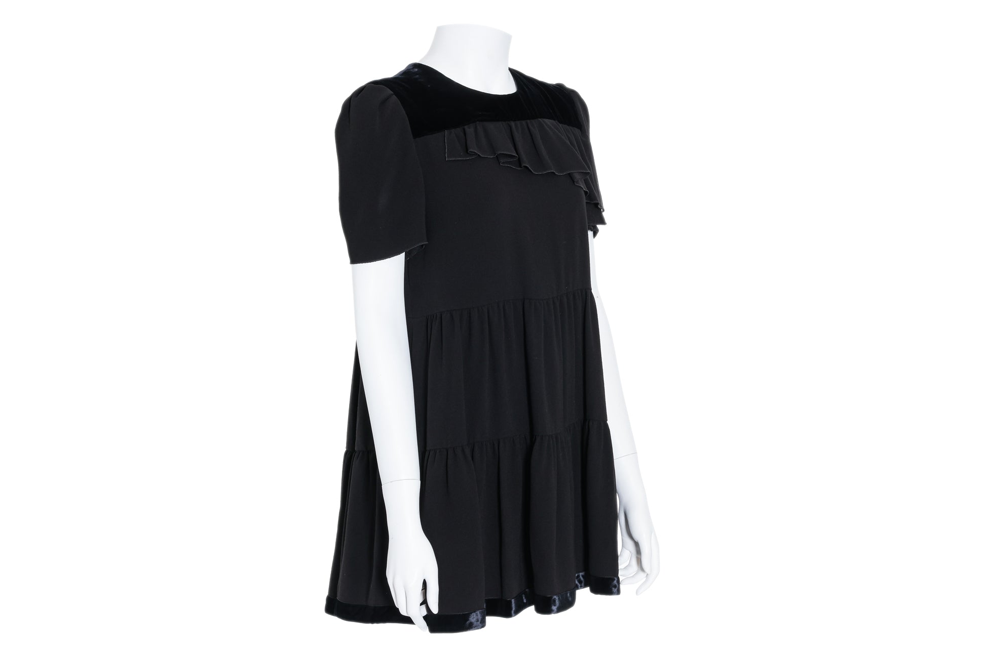 A PRADA BLACK RUFFLE DRESS