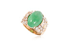 A HIGHLY TRANSLUCENT TYPE A JADEITE AND DIAMOND RING