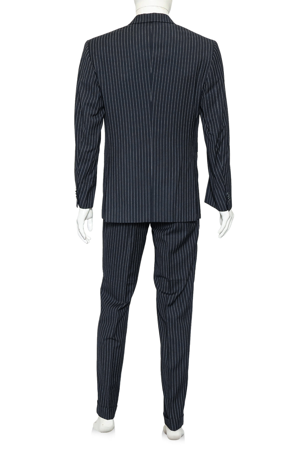 OXFORD TAILOR - A NAVY PINSTRIPE DOUBLE-BREASTED SUIT (2 PCE)