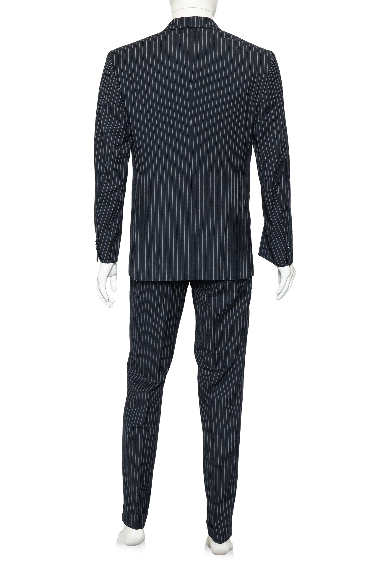 OXFORD TAILOR - A NAVY PINSTRIPE DOUBLE-BREASTED SUIT (2 PCE)