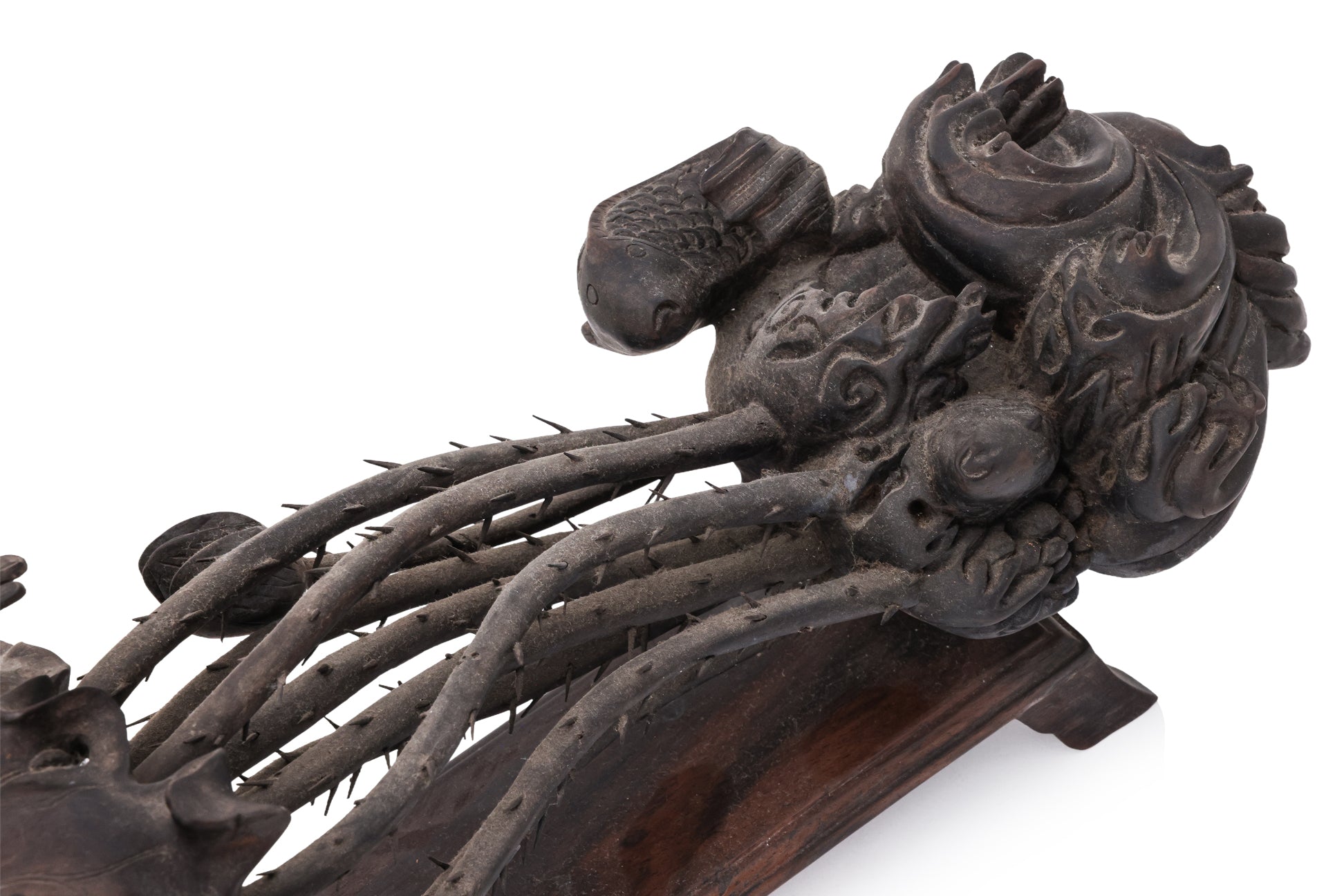 A CHINESE CARVED HARDWOOD RUYI SCEPTRE