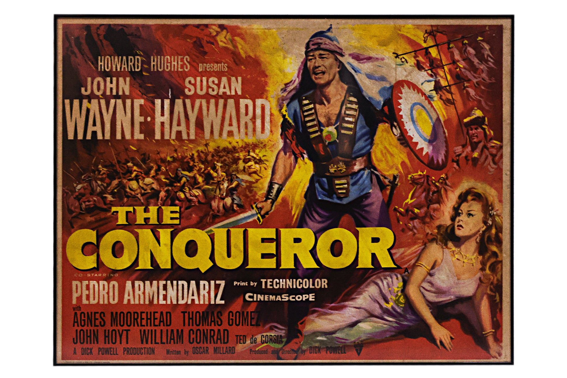 THE CONQUEROR, JOHN WAYNE (1956) UK QUAD POSTER