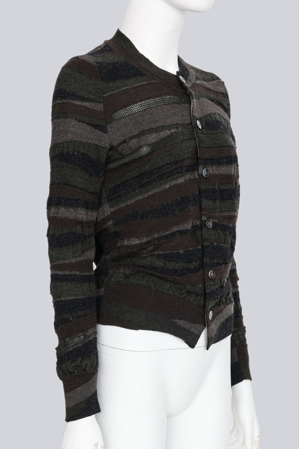 JUNYA WATANABE COMME DES GARCONS - A 2010 CAMO STRIPED CARDIGAN