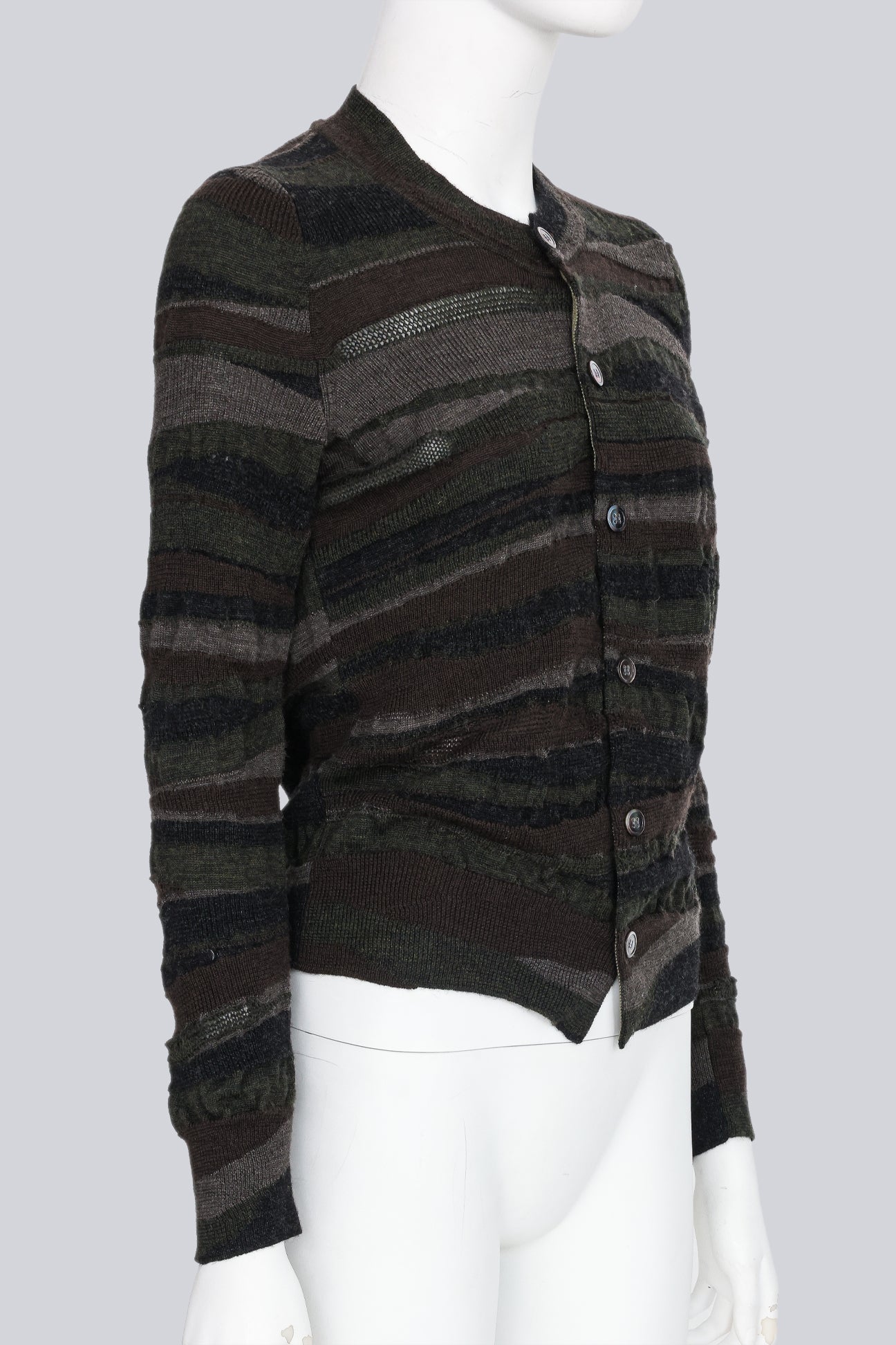 JUNYA WATANABE COMME DES GARCONS - A 2010 CAMO STRIPED CARDIGAN