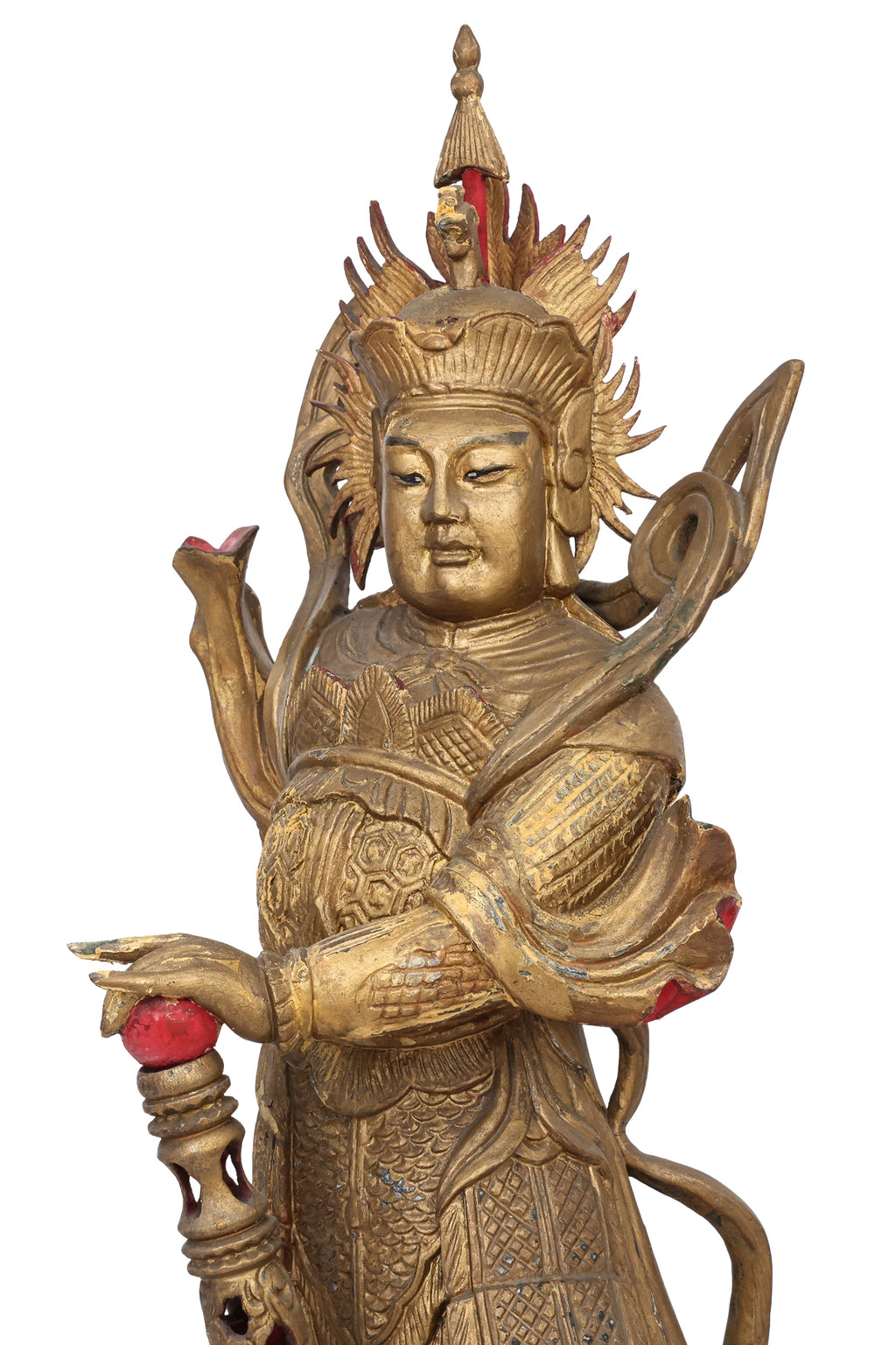 A GROUP OF THREE LARGE POLYCHROME ALTAR FIGURES