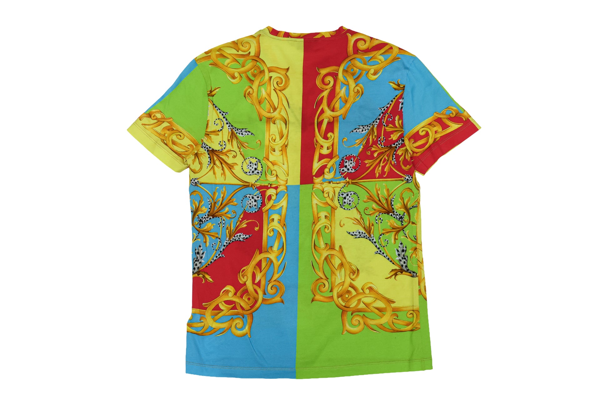 VERSACE - A MULTICOLOURED BAROQUE PRINT T-SHIRT