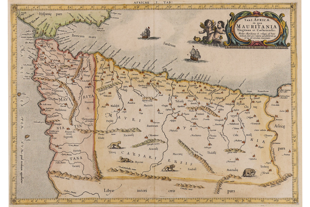 TAB. I. AFRICAE, IN QUA MAURITANIA TINGITANA ET CAESARIENSIS... GERARD MERCATOR, 1695