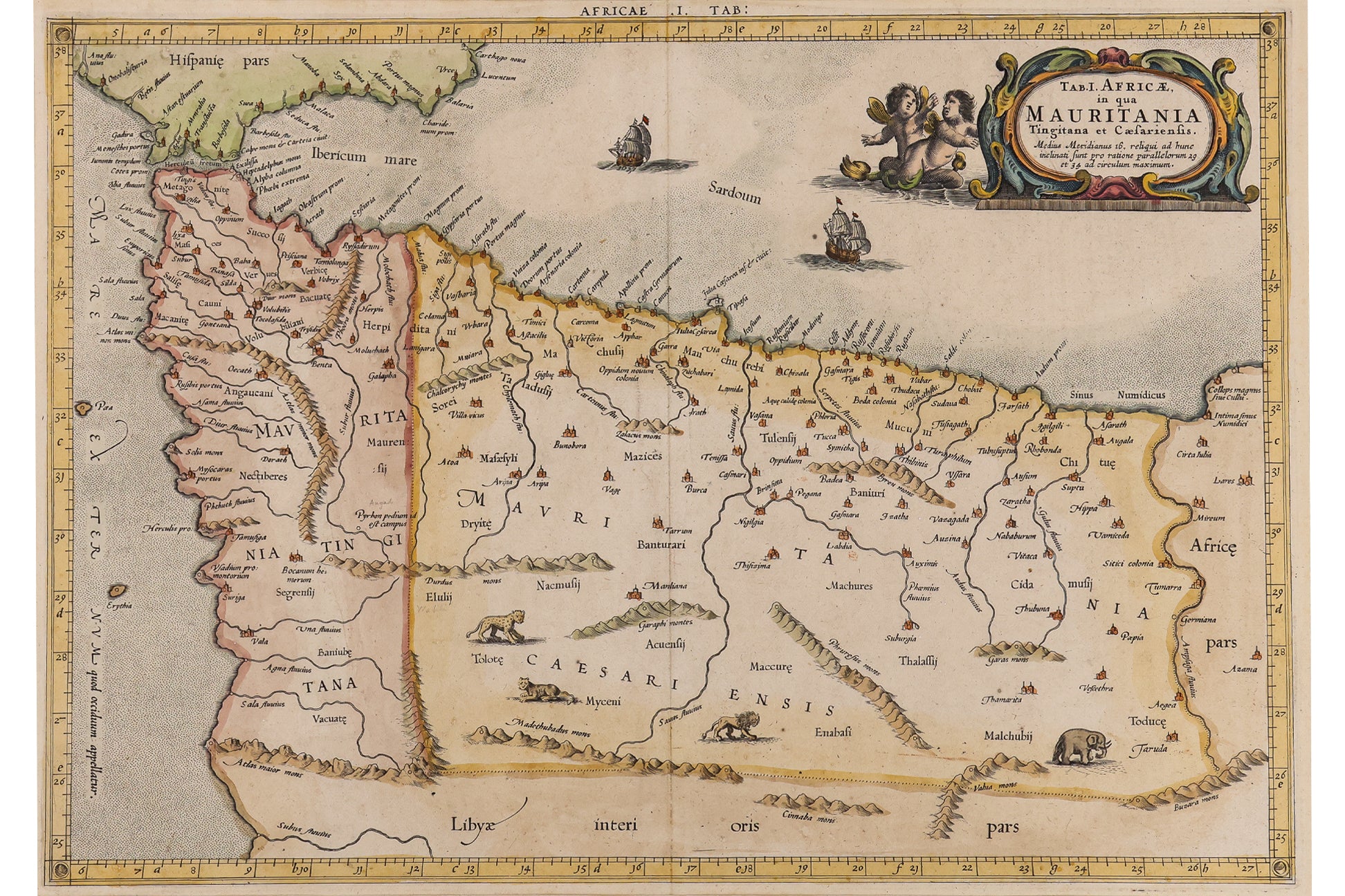 TAB. I. AFRICAE, IN QUA MAURITANIA TINGITANA ET CAESARIENSIS... GERARD MERCATOR, 1695