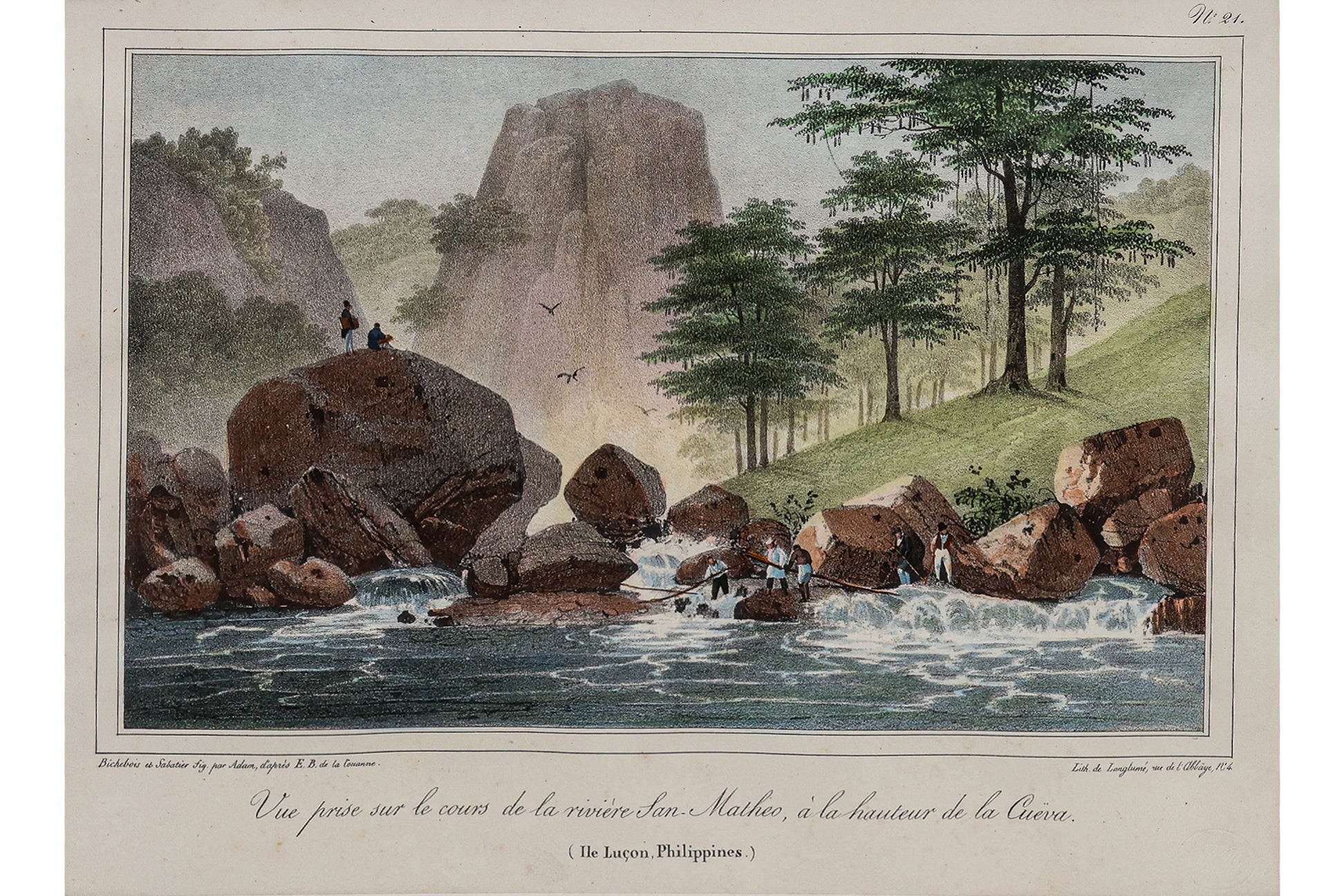THREE HAND-COLOURED LITHOGRAPHS OF THE PHILIPPINES, EDMOND BIGOT DE LA TOUANNE, 1828