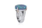 AN OPAL AND DIAMOND RING