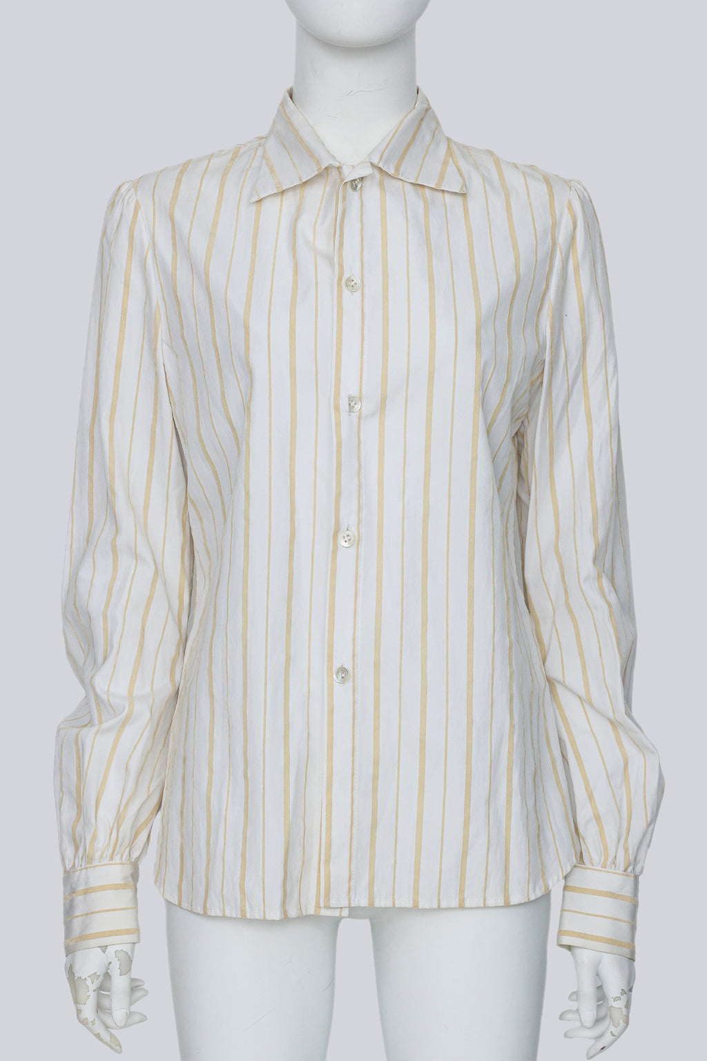 YOHJI YAMAMOTO NOIR - A STRIPED BUTTON UP SHIRT