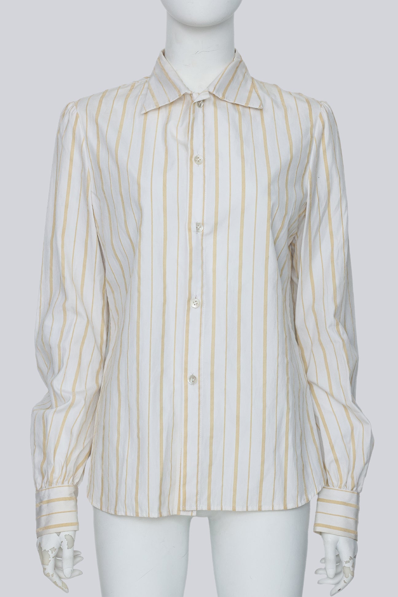 YOHJI YAMAMOTO NOIR - A STRIPED BUTTON UP SHIRT