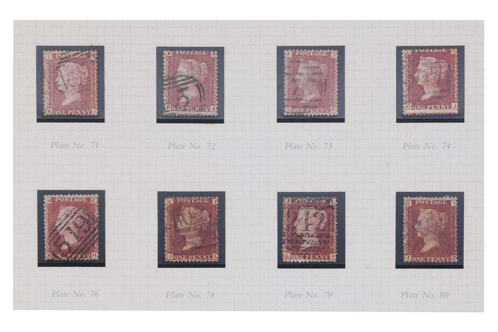 UK, VICTORIAN STAMP COLLECTION, 1d PENNY RED, 1864-79, PL.71-224