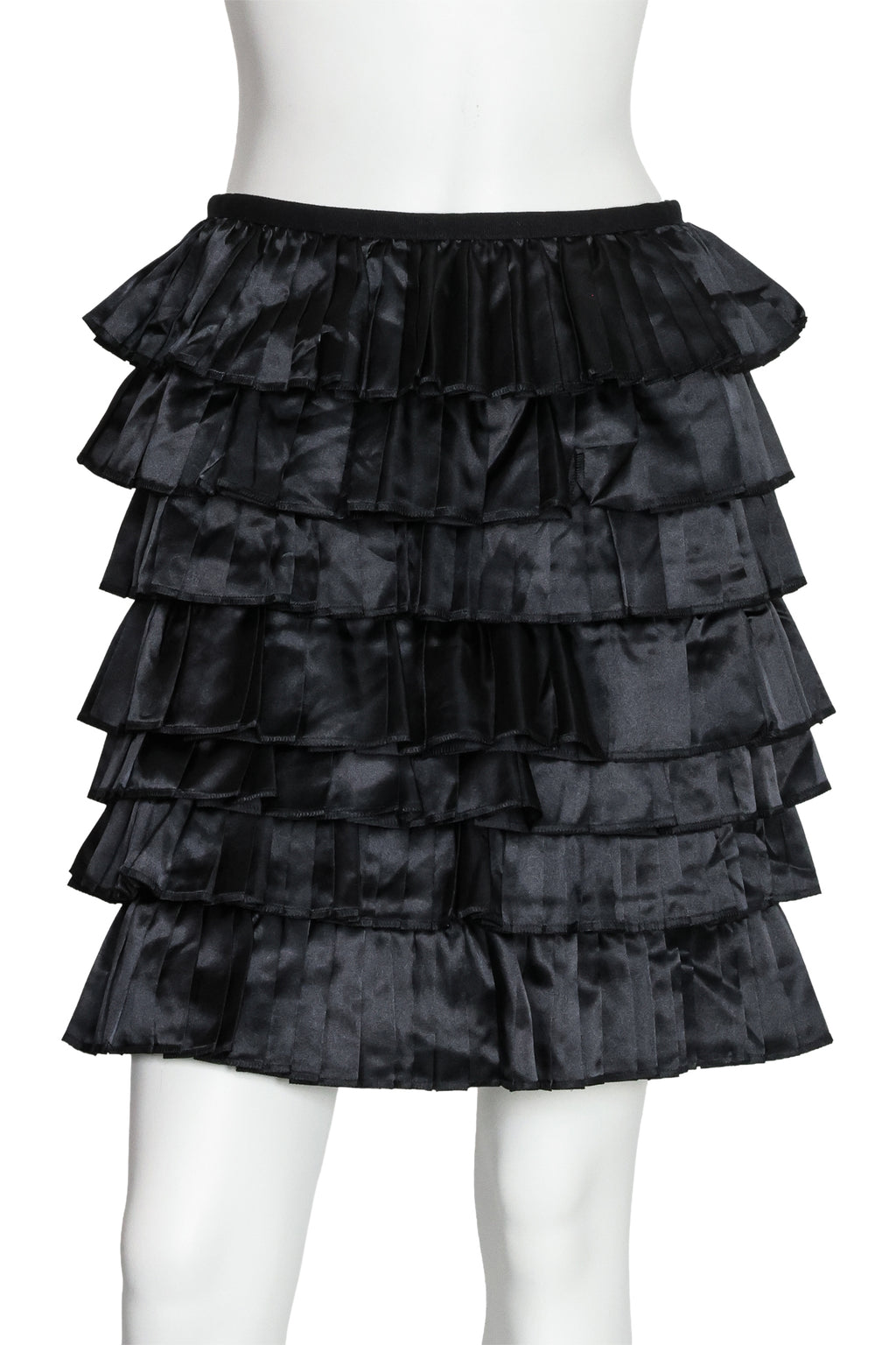 COMME DES GARÇONS TRICOT - A BLACK PLEATED RUFFLE SKIRT, 2017