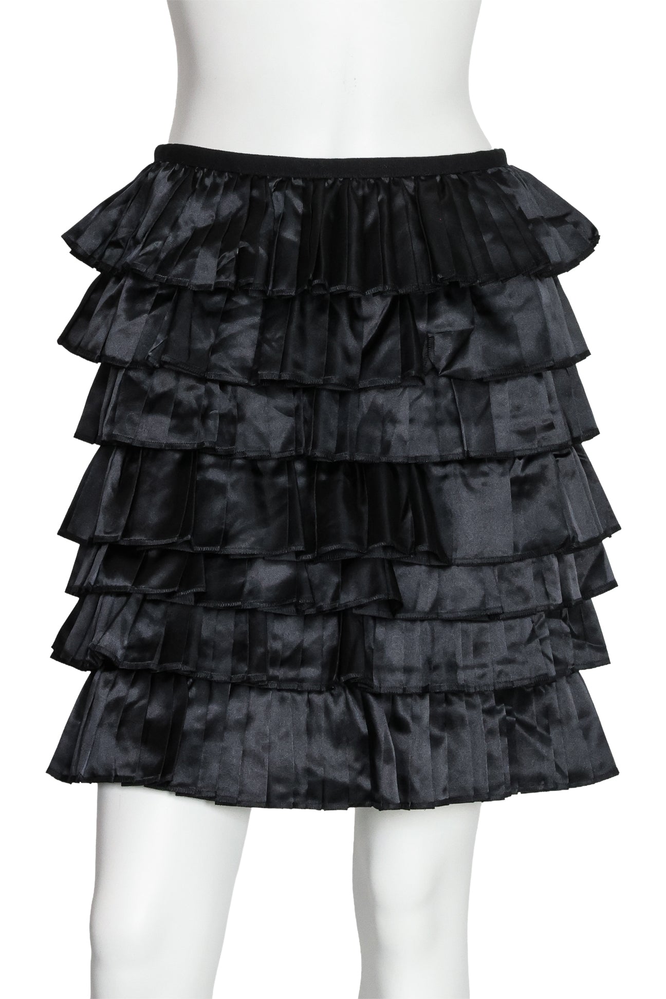 COMME DES GARÇONS TRICOT - A BLACK PLEATED RUFFLE SKIRT, 2017