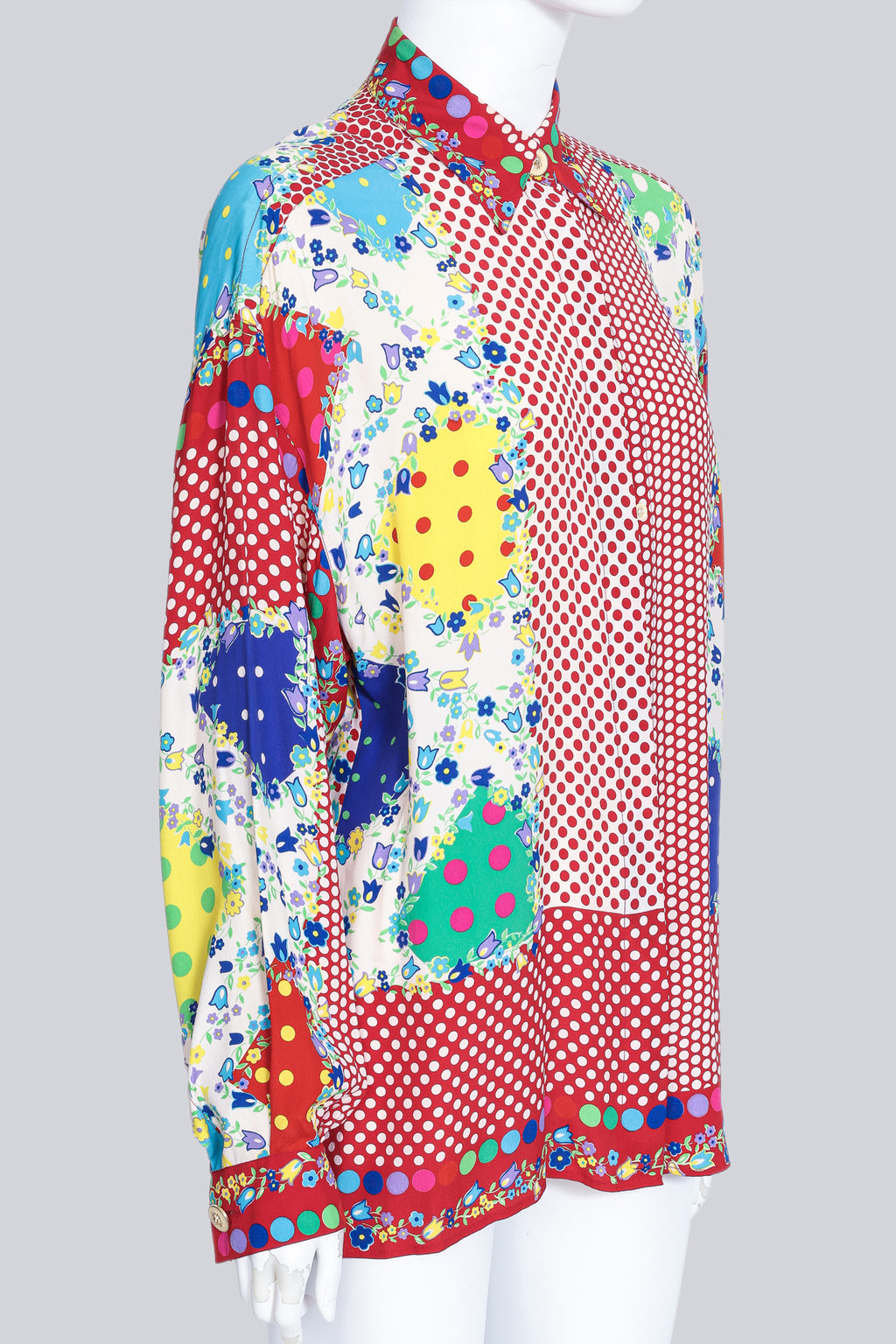 VERSUS BY GIANNI VERSACE - A MOTLEY PRINT SHIRT