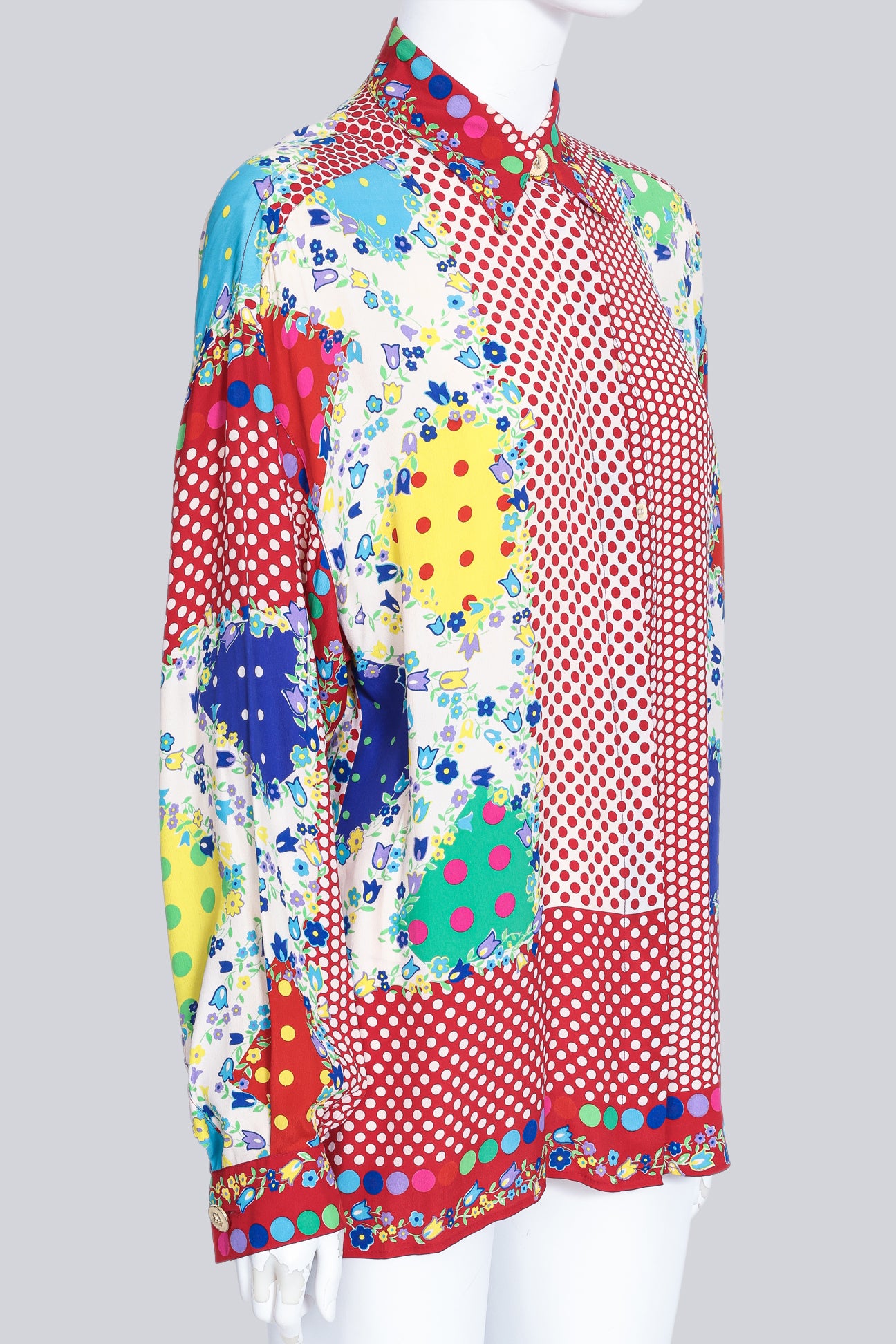 VERSUS BY GIANNI VERSACE - A MOTLEY PRINT SHIRT