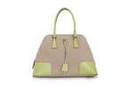 PRADA - A CINGHIALE DOME BAG WITH GREEN ACCENTS