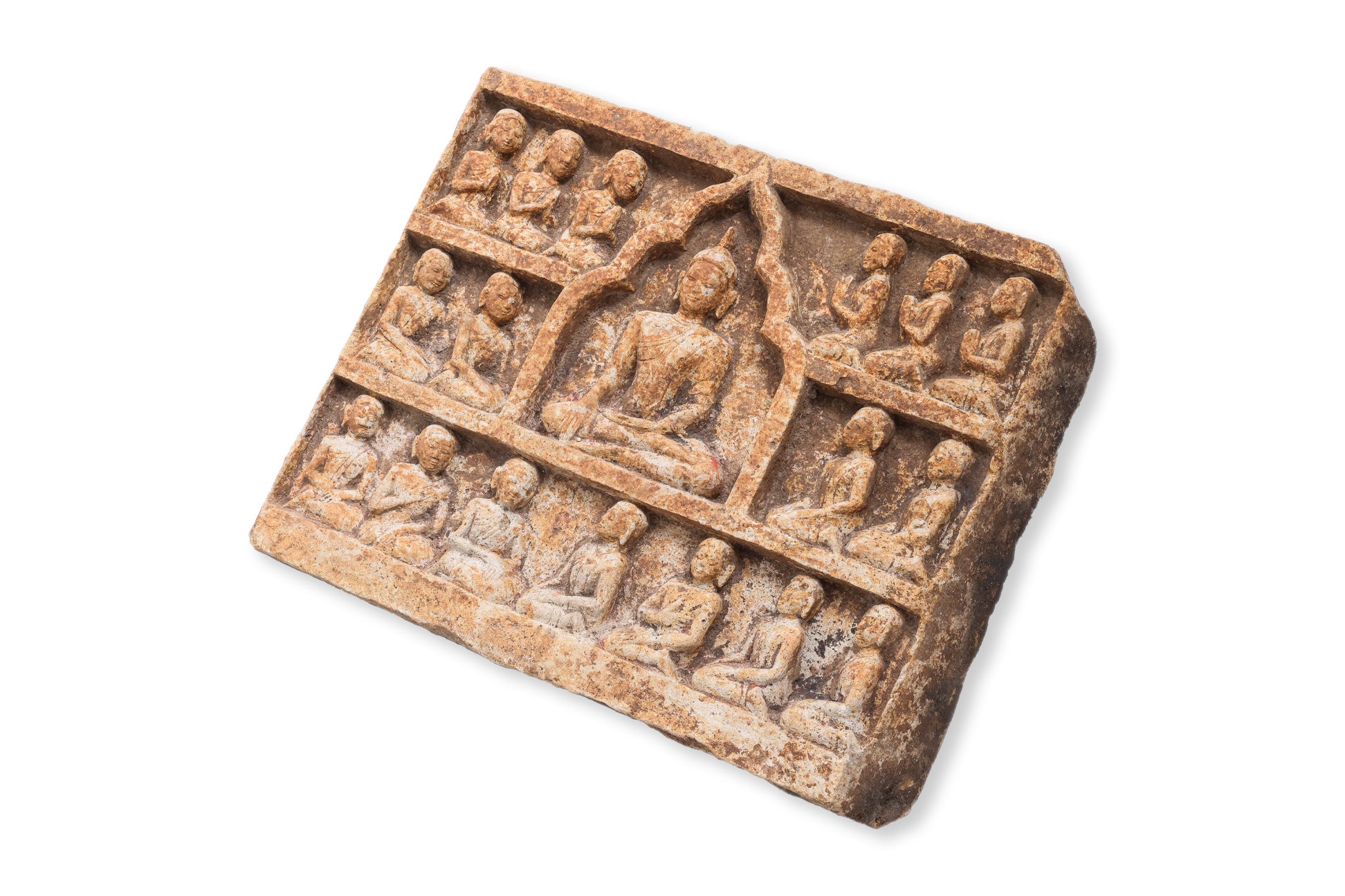 A PAIR OF SOUTHEAST ASIAN CARVED STONE PANELS