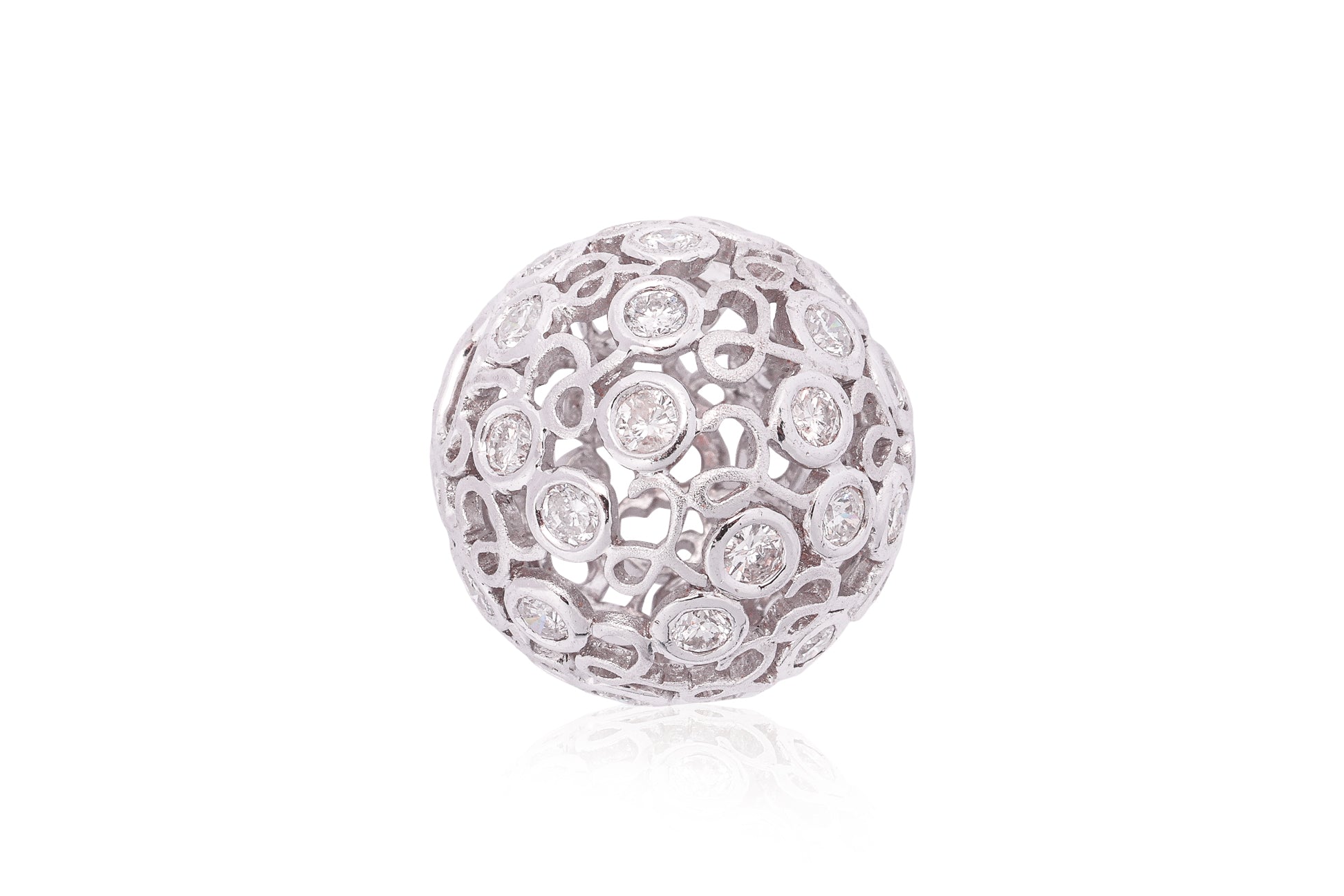 A PIERCED DIAMOND 'BALL' PENDANT