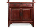 A CHINESE RED LACQUERED DISPLAY CABINET