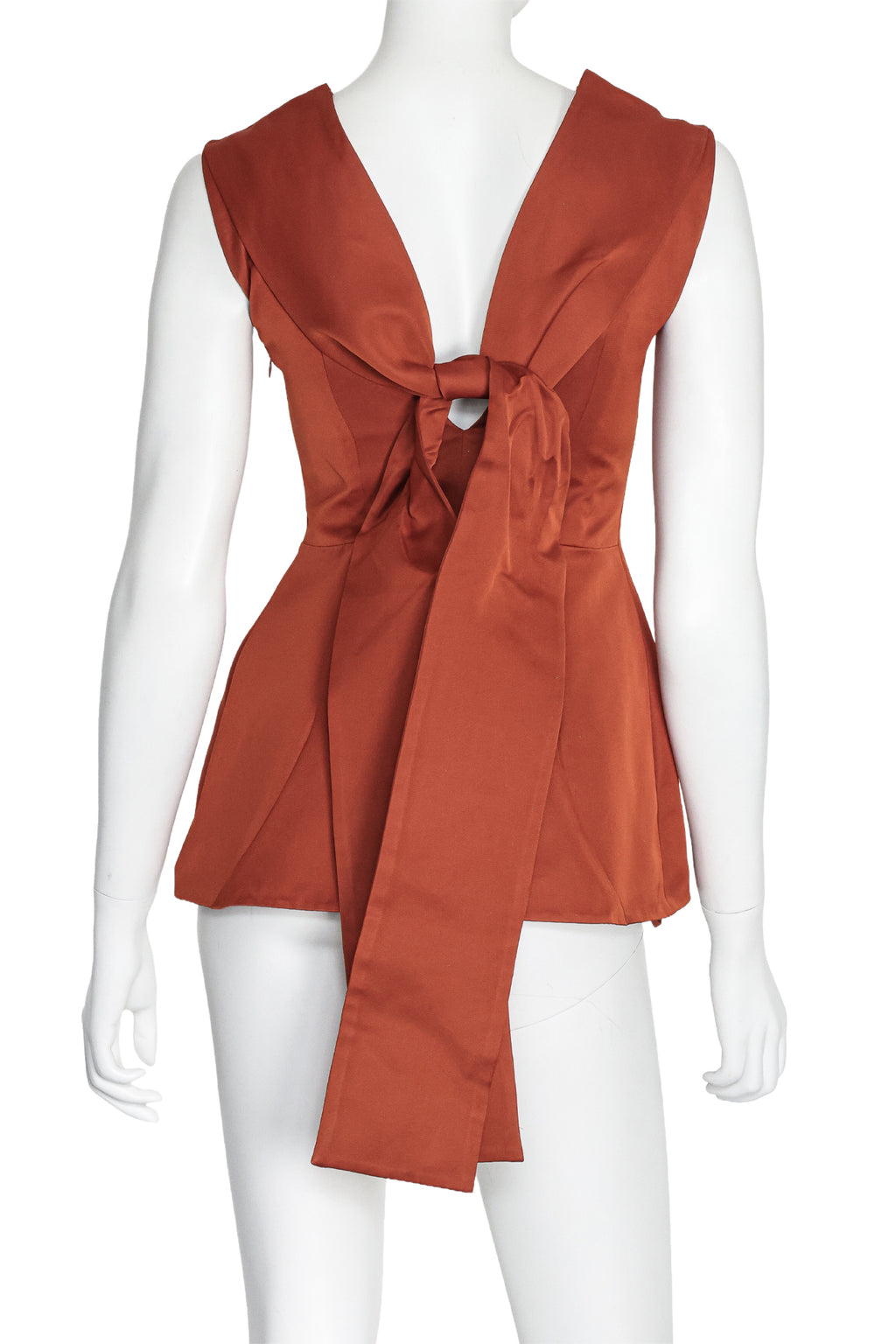 MARNI - A RUST ORANGE SLEEVELESS TUNIC TOP