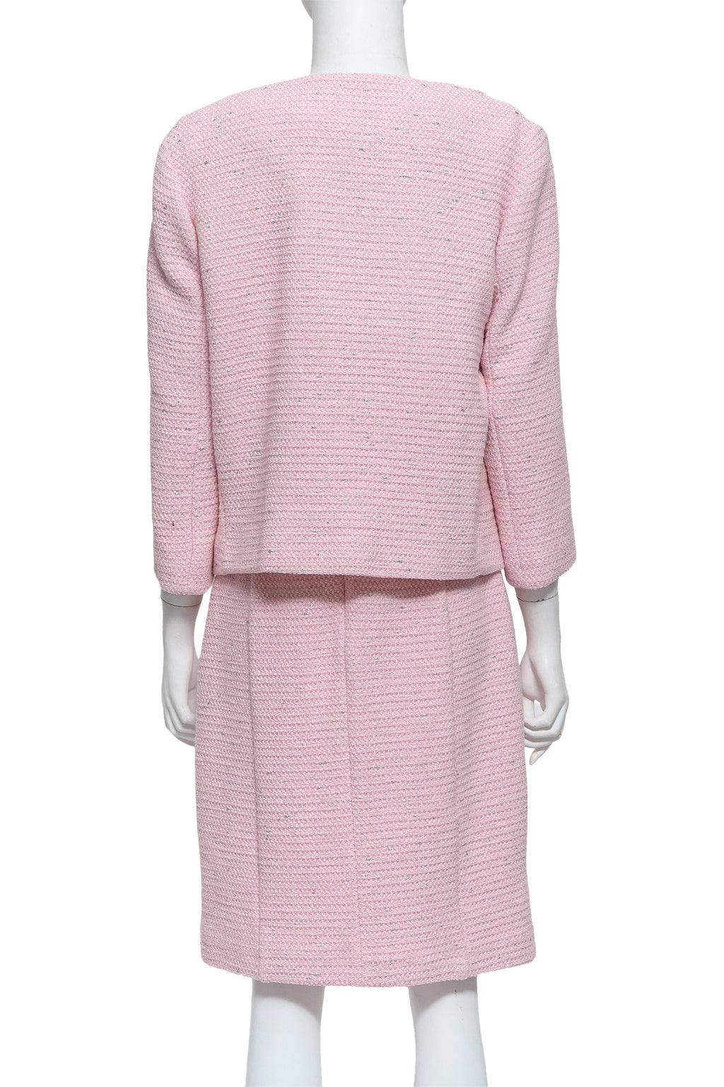 BLUGIRL - A PINK TWEED SUIT JACKET AND DRESS WITH EMBELLISHED COLLAR