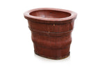 A CHINESE RED LACQUERED WOOD BASIN