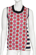 MARNI - A STRIPE AND DOT PRINT SLEEVELESS TOP