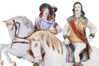 A SET OF FOUR WALLENDORF PORCELAIN FIGURES OF MUSKETEERS