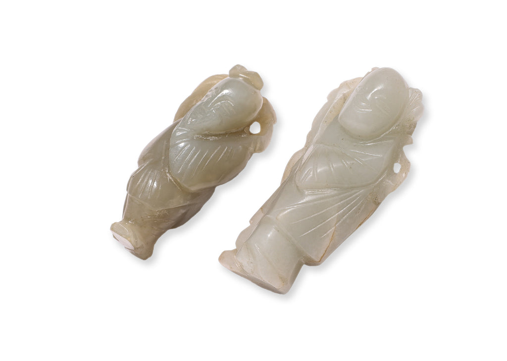 TWO FIGURAL JADE CARVINGS