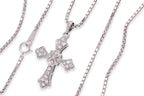 A DIAMOND 'CROSS' PENDANT ON CHAIN