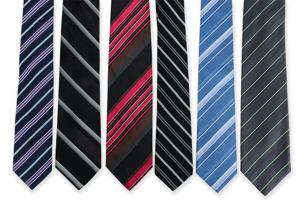 DKNY, HUGO BOSS AND ERMENEGILDO ZEGNA - A GROUP OF SIX STRIPED MEN'S TIES