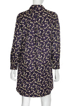 JIL SANDER NAVY - A PURPLE AND YELLOW PATTERNED LONG SLEEVE OVERSIZED SHIRT, RESORT RTW 2015