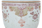 A LARGE POLYCHROME ENAMELLED BOWL AND COVER