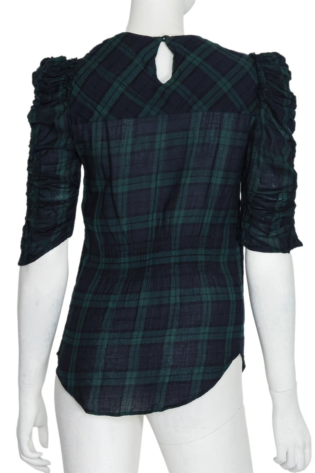 ÉTOILE ISABEL MARANT - A GREEN AND BLACK CHECKED BLOUSE