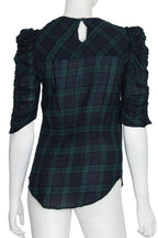 ÉTOILE ISABEL MARANT - A GREEN AND BLACK CHECKED BLOUSE