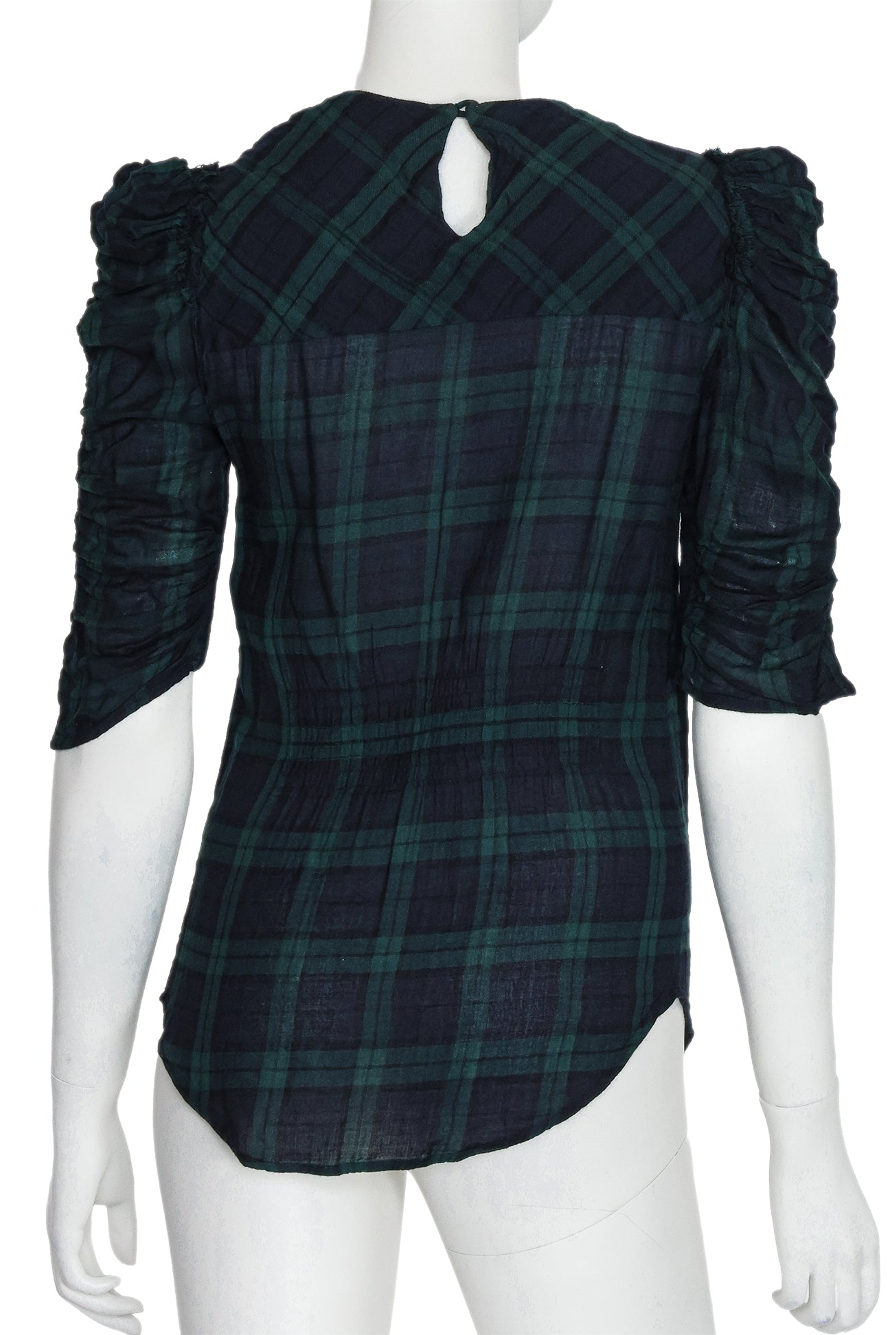 ÉTOILE ISABEL MARANT - A GREEN AND BLACK CHECKED BLOUSE