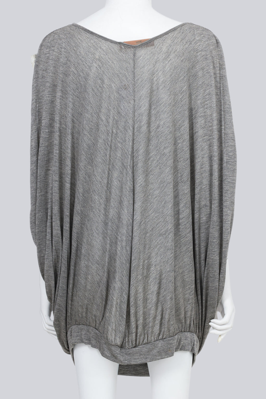JOHN GALLIANO - A GREY BAGGY LACE TRIM SHIRT