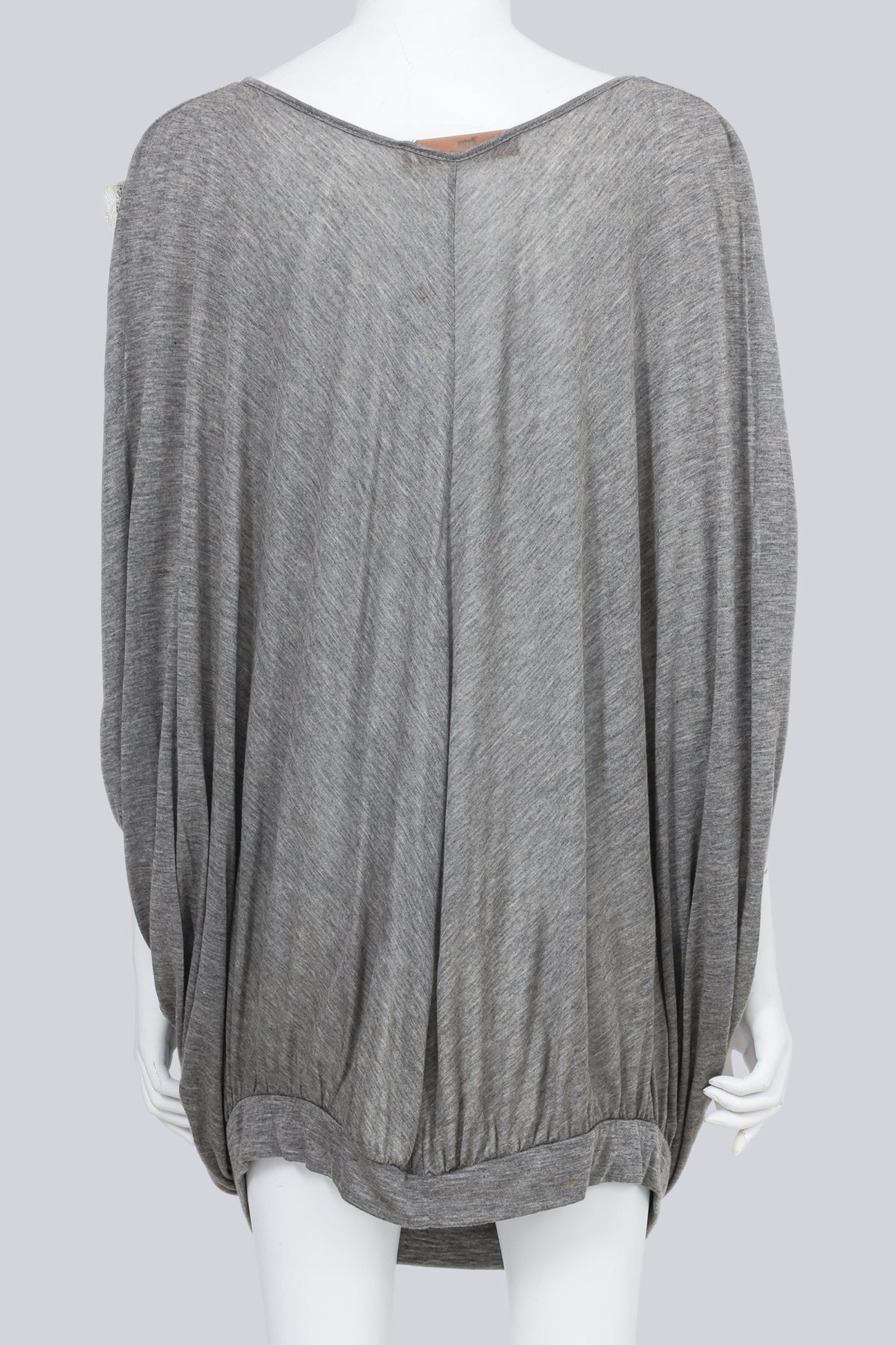 JOHN GALLIANO - A GREY BAGGY LACE TRIM SHIRT