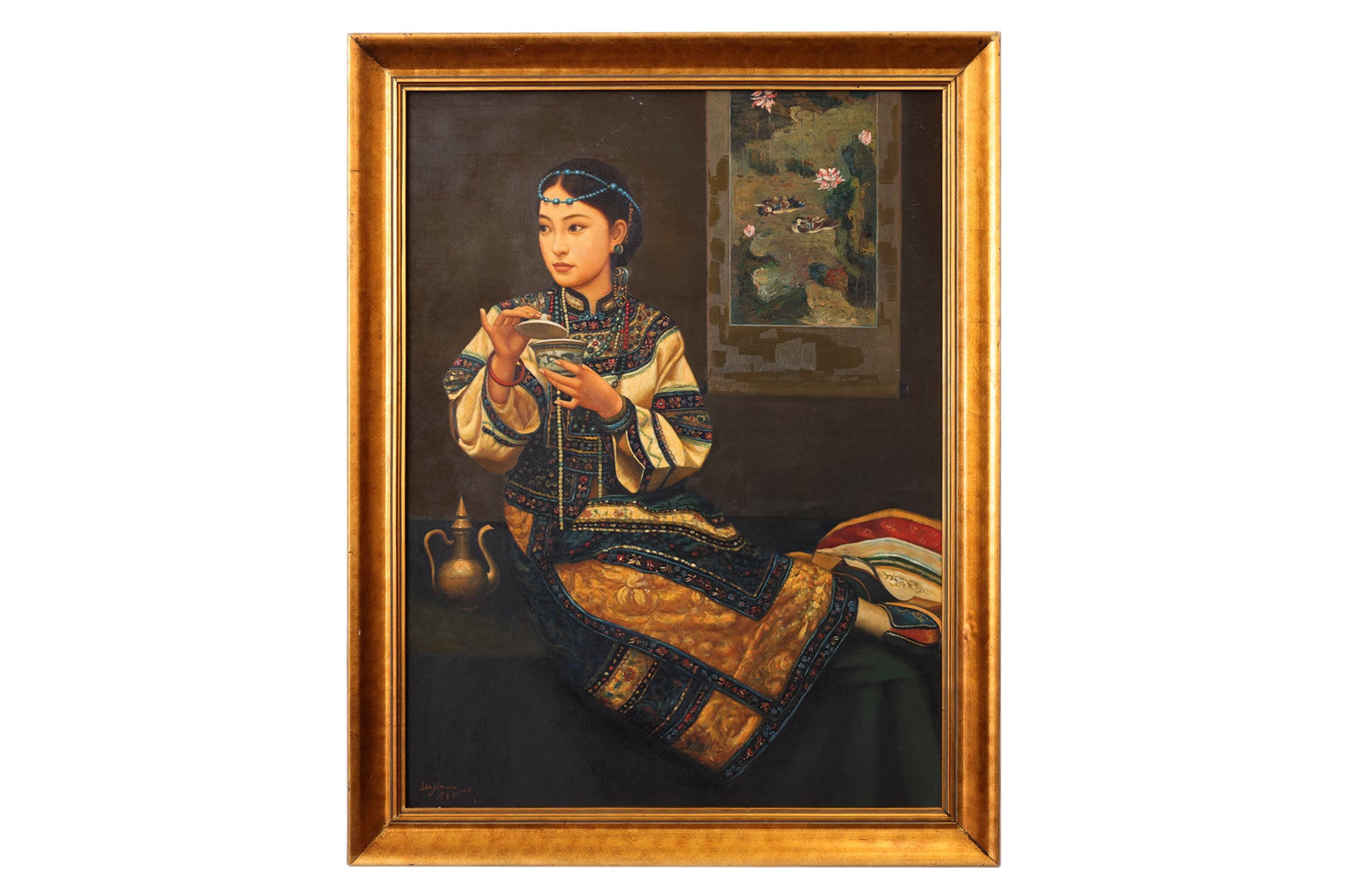 LIN JIN WU (CHINESE, 20TH CENTURY) - WOMAN DRINKING TEA, 2006