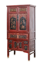 A CHINESE RED LACQUERED AND GILT CABINET